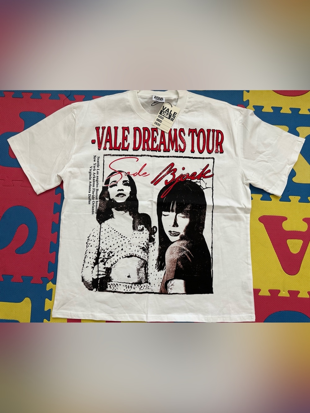 Tour Graphic Tee - White with Red & Black Print